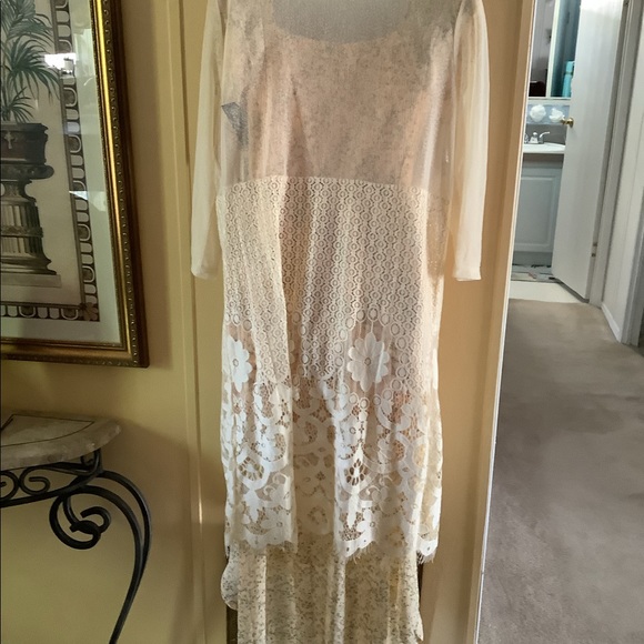 Forgotten Grace sheer jacket or open coverup lightweight crocheted look - Picture 5 of 16